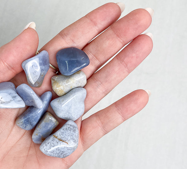 Blue Chalcedony Tumble | Insightful – Opal and Sage